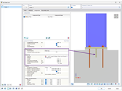 Illustration de la vérification de bêche de cisaillement dans RFEM 6 pour les assemblages de plaque d’assise supportant des efforts de traction et de cisaillement.