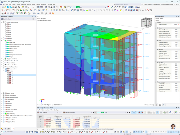 L’image illustre les résultats de la modélisation de plancher avec le type de plancher par défaut du module complémentaire Modèle de bâtiment.