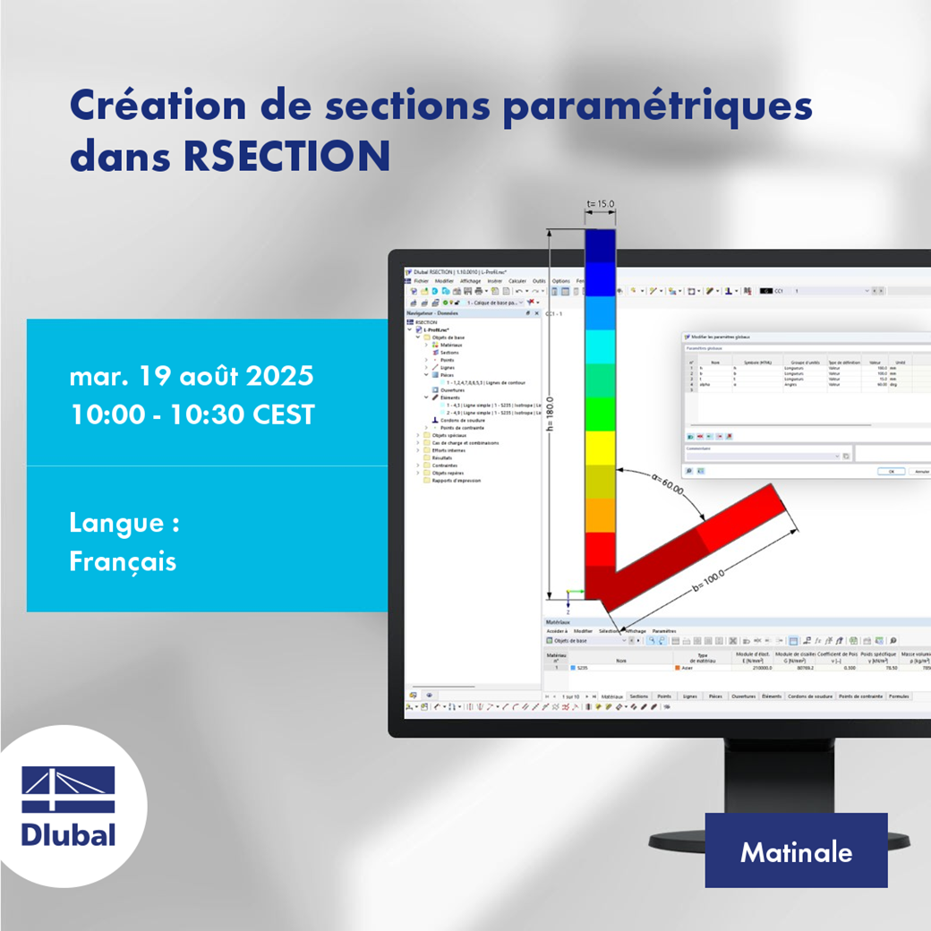 Création de sections paramétriques dans RSECTION