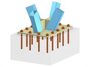 Modèle 005840 | Pied de poteau avec quatre poteaux inclinés RHS