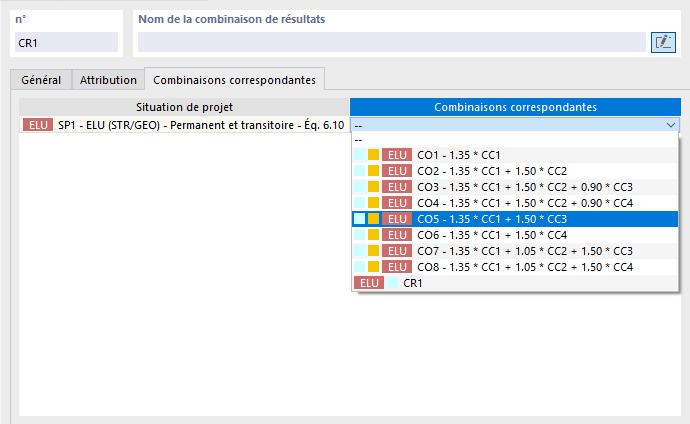 Définir les combinaisons associées à des situations de projet