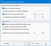 Options de calcul des flux transitoires