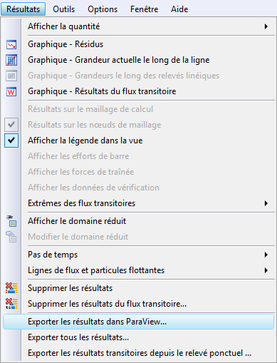 Exportation des résultats
