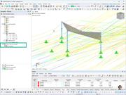 Visualisation des lignes de flux dans l’analyse de simulation des flux de vent dans une application de structure.