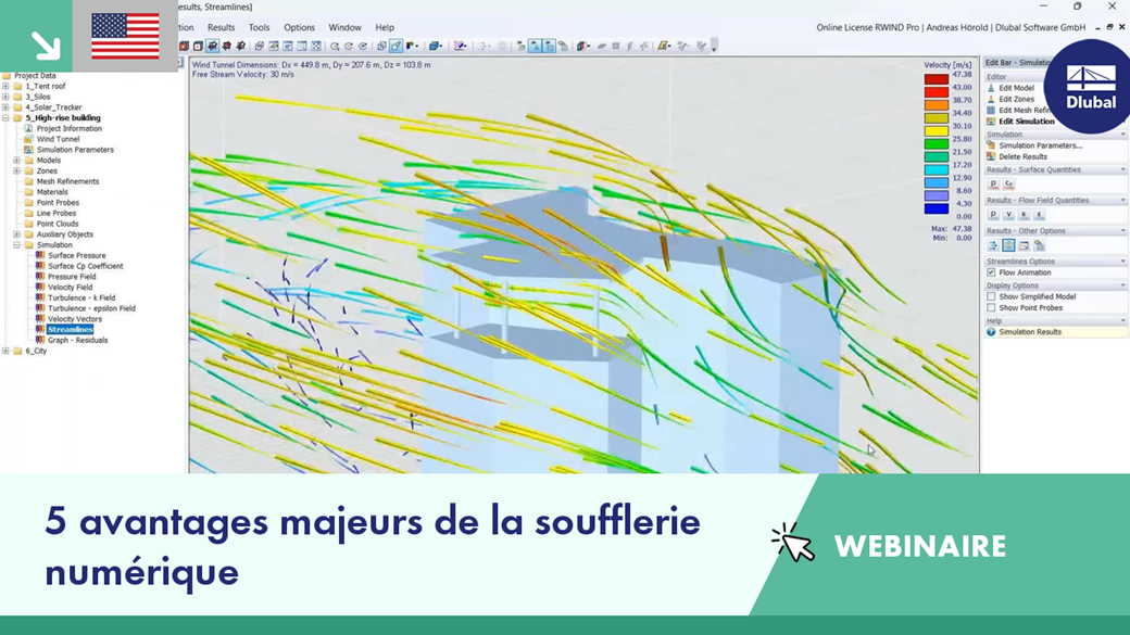 Aperçu des principaux avantages des technologies de la soufflerie numérique lors des webinaires.