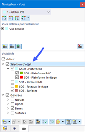Visibilité avec groupe de sélections d’objets