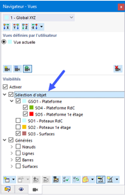 Visibilité avec groupe de sélections d’objets