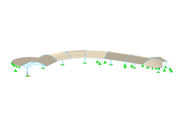 Structure en acier à membrane de toiture avec une forme unique combinant architecture légère et esthétique
