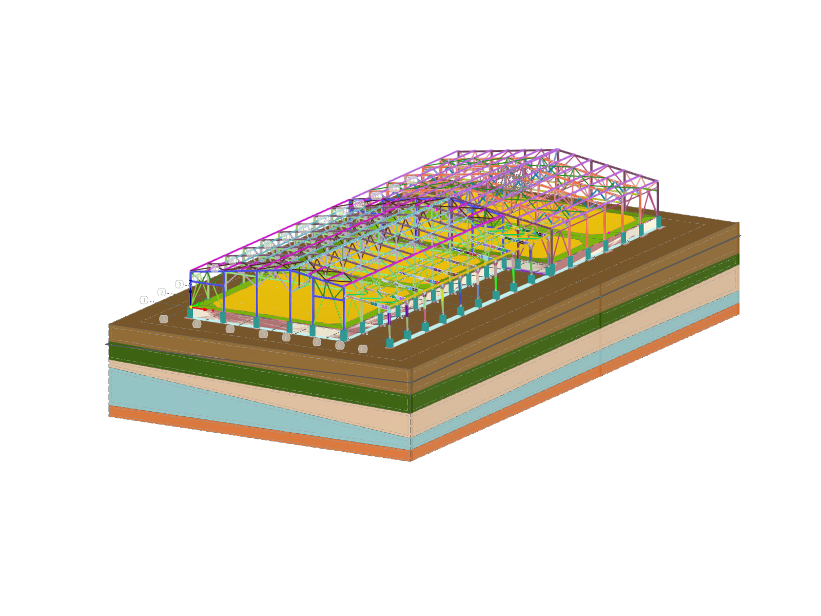 Centre logistique moderne en structure acier avec design industriel.