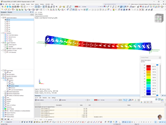 Simulation des déplacements d’une passerelle soumise à des conditions de surcharge d’exploitation.