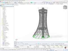 Vue détaillée du modèle RFEM de la tour Hexenbesen