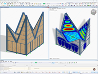 Deux modèles de maison avec vue de la structure et des déformations, illustrant l’impact de la charge.