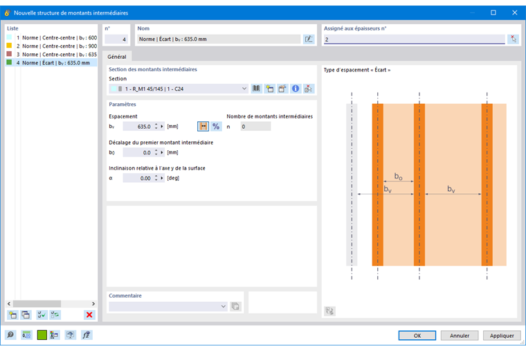 Boite de dialogue « Nouvelle structures de montants intermédiaires »