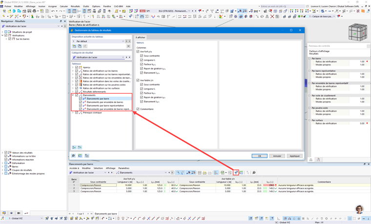 Pour activer le tableau des élancements, utilisez le gestionnaire des tableaux de résultats.