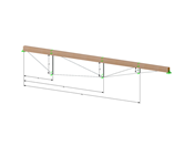 Poutre en bois sous-tendue configurée pour une optimisation avancée avec le module Optimisation et estimation des coûts et émissions de CO2.