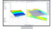 Animation montrant la déformation d’un panneau solaire causée par le transfert des charges de vent de RWIND 3 vers RFEM 6.