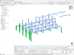 Modèle de renforcement des planchers de parking du Westfield Černý Most à Prague, créé dans RFEM 6