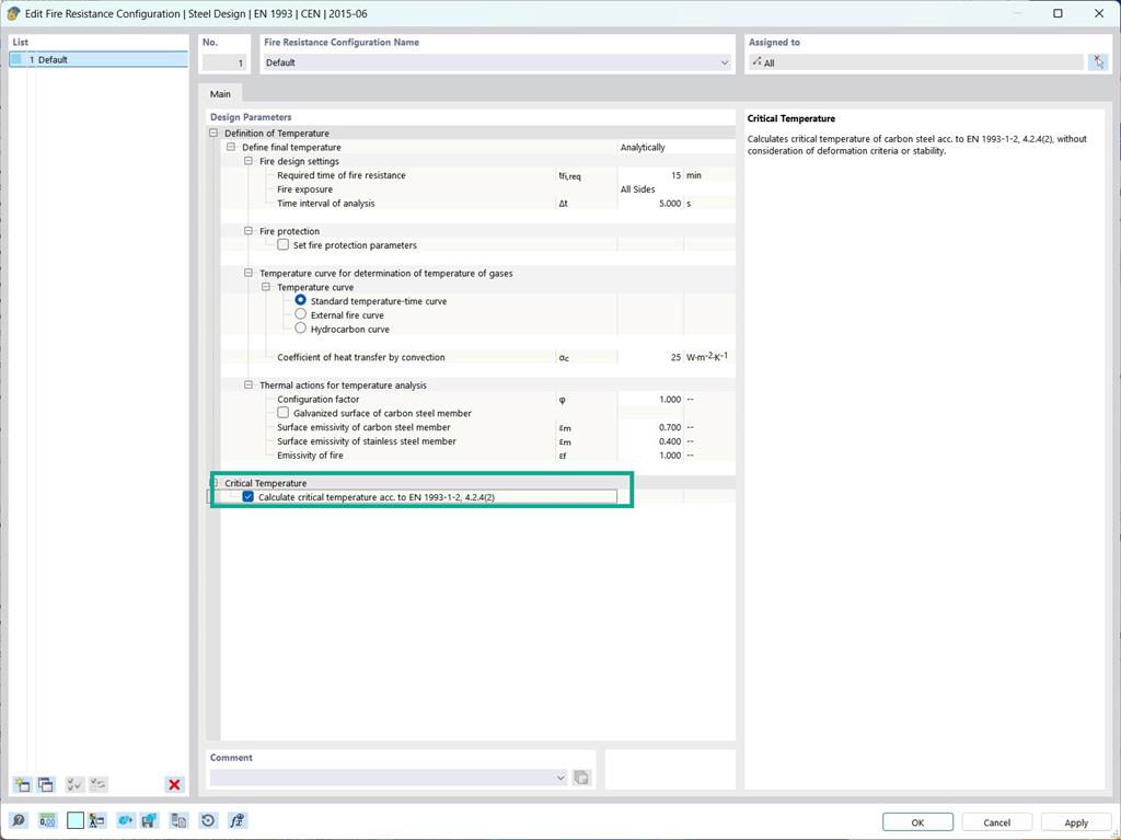 Détermination de la température critique des structures en acier selon l’EN 1993-1-2