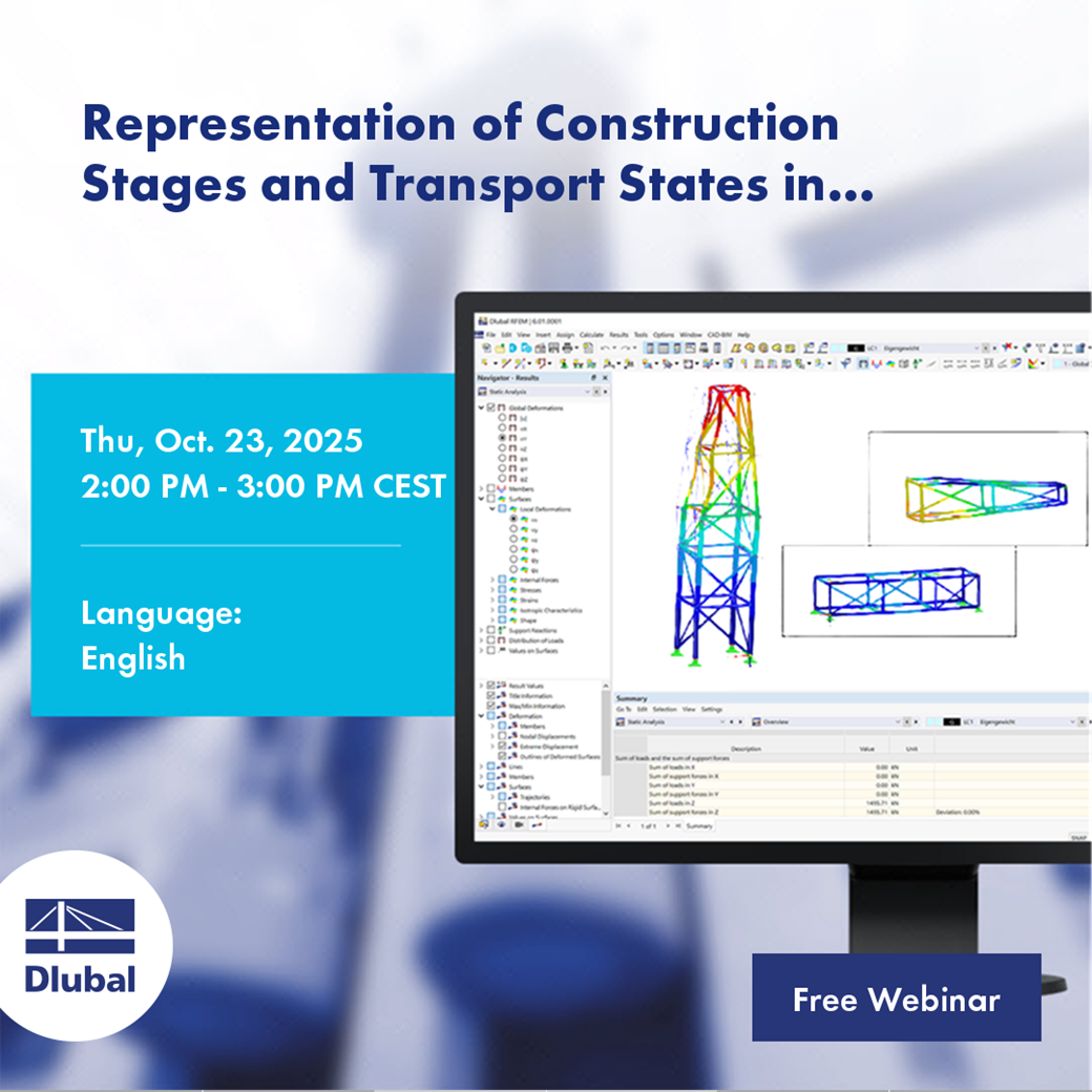 Représentation des phases de construction et des états de transport dans RFEM 6