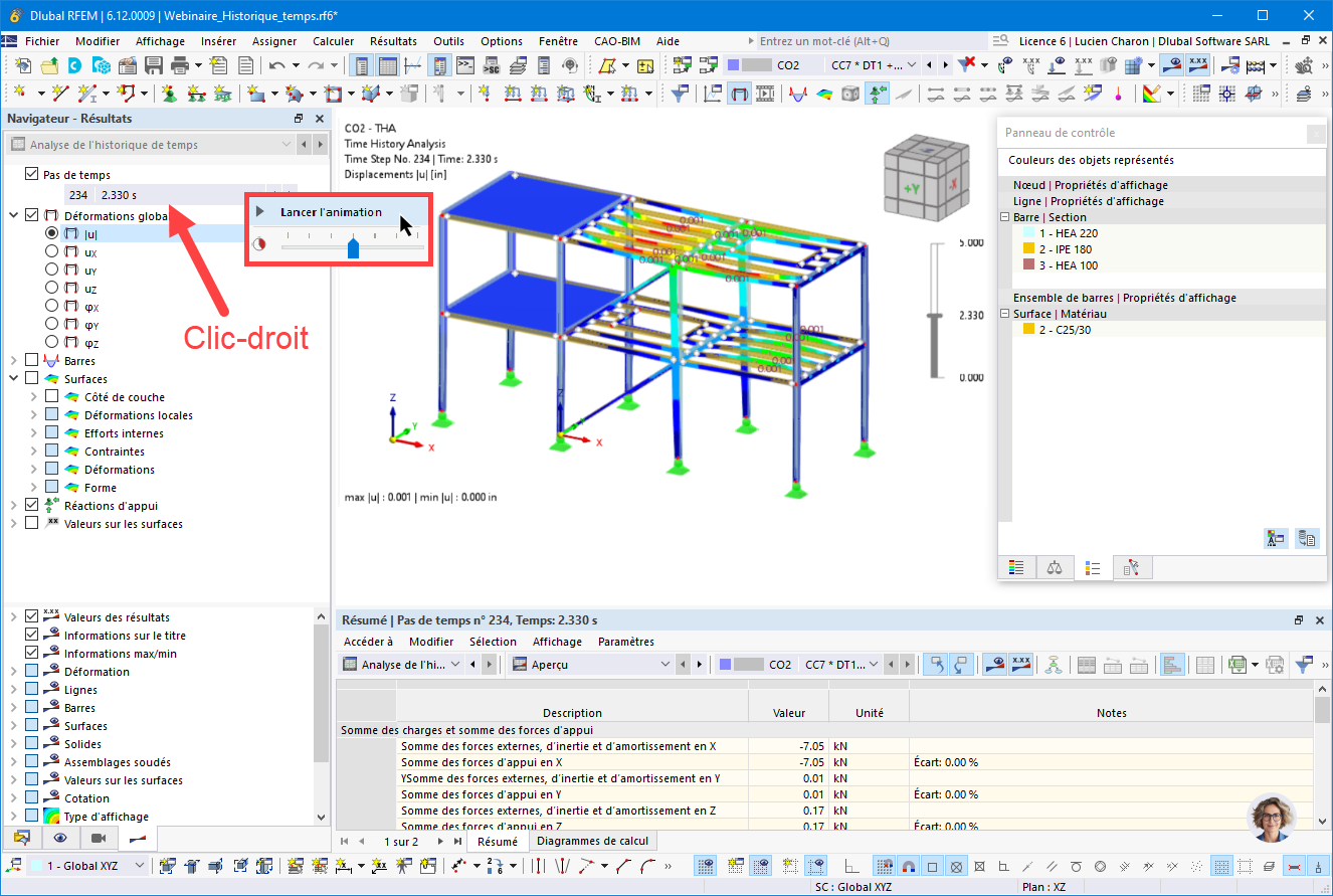 Animer les pas de temps