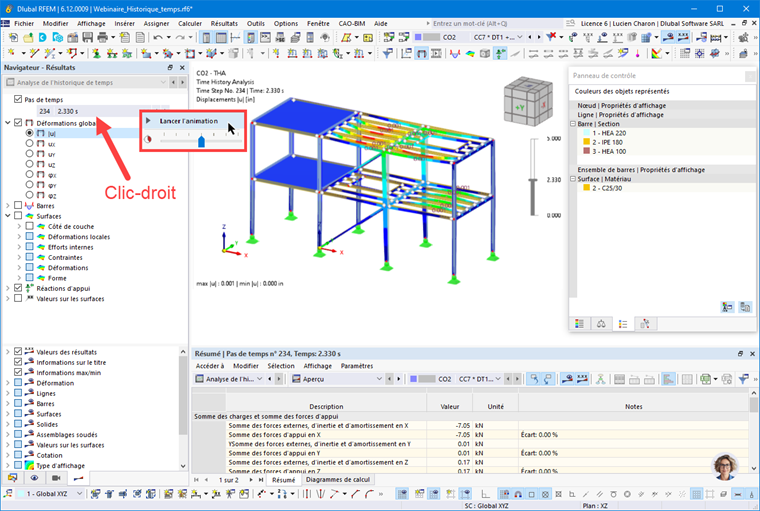 Animer les pas de temps