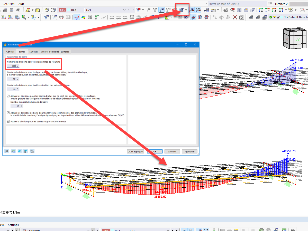 Raffinement des diagrammes de résultats par division de barre