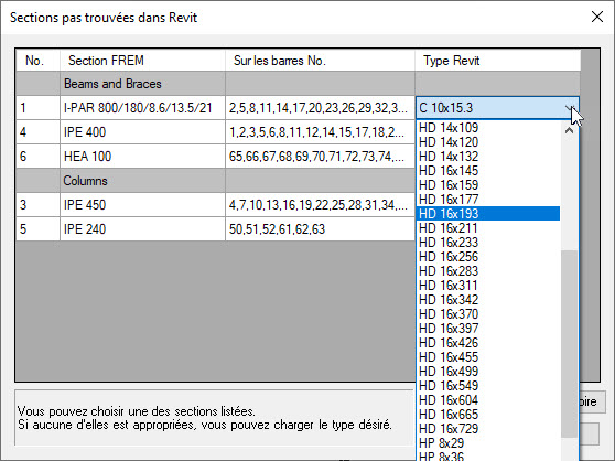 Identification des sections de profilés problématiques par des analyses de stabilité