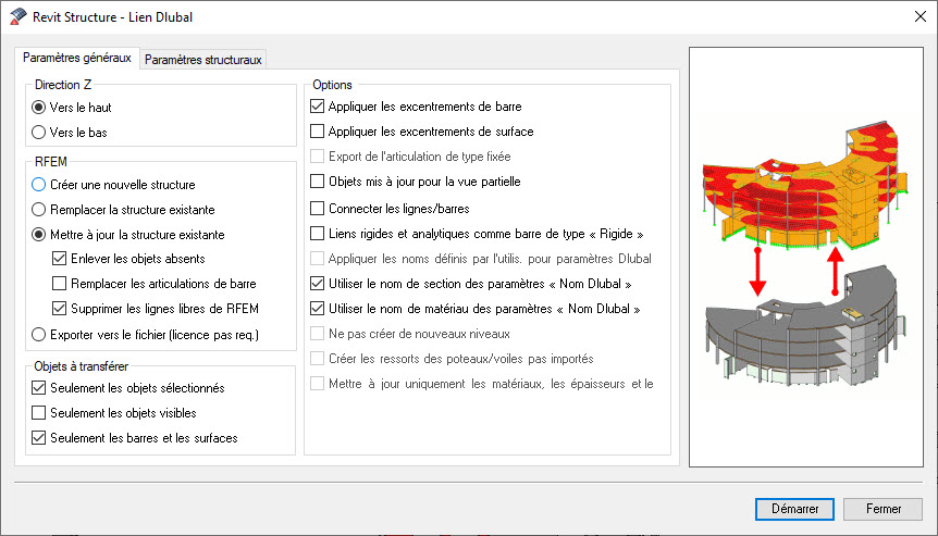 Affichage de l’écran avec les options d’entrée et les outils pour les cotes et les paramètres.