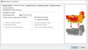 Représentation graphique des propriété des structures avec des détails techniques sur les matériaux et les assemblages des nœuds.