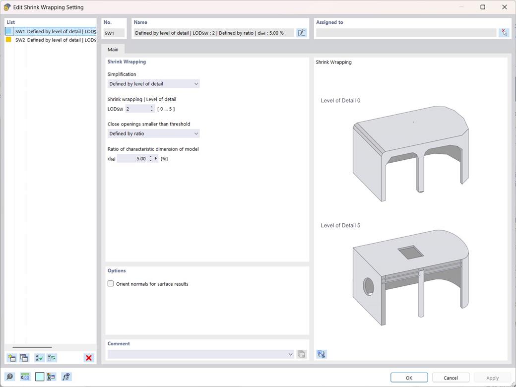 Maillage d’enveloppe et ajustement lors d’analyses des flux de vent dans RFEM pour le contrôle de la texture de surface.