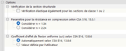 Options pour CSA S16