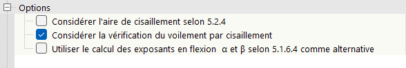 Options pour la SIA 263