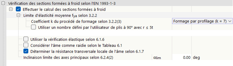 Vérification des sections formées à froid selon l’EN 1993