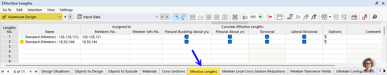 Longueurs efficaces – Assigner le type dans le tableau
