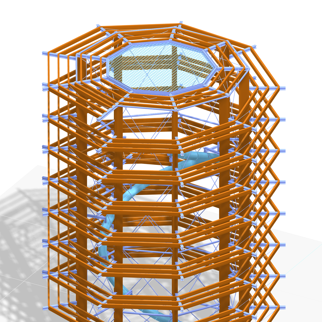 Le modèle RFEM 6 illustre la conception structurelle d’une tour d’observation avec un sentier en hauteur situé à Bachledka, dans les Hautes Tatras, en Slovaquie.