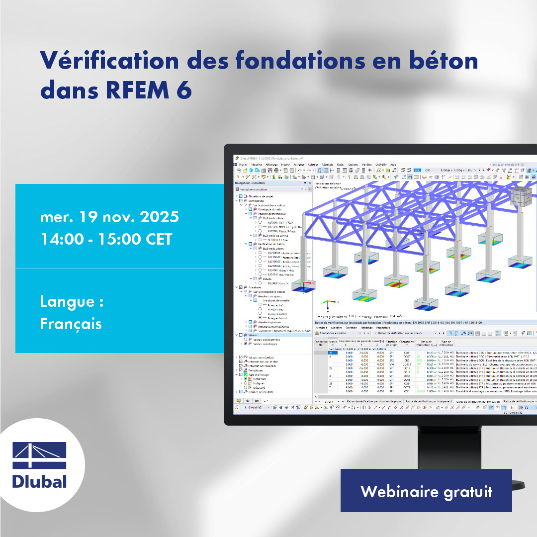 Vérification des fondations en béton dans RFEM 6