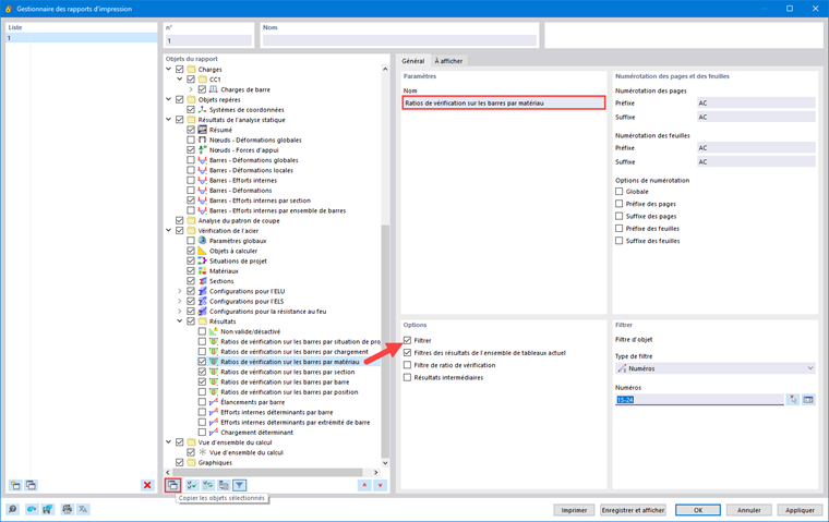 Division des éléments dans des groupes en fonction du type dans le rapport d’impression