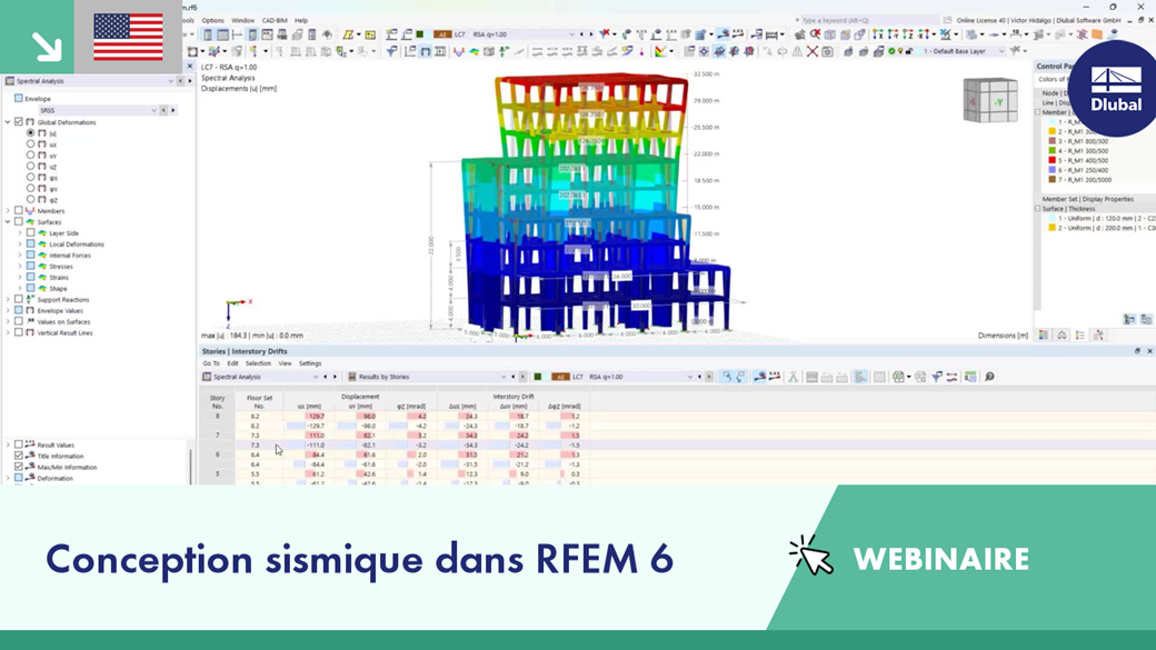 Interface RFEM 6 pour le calcul de structure parasismique