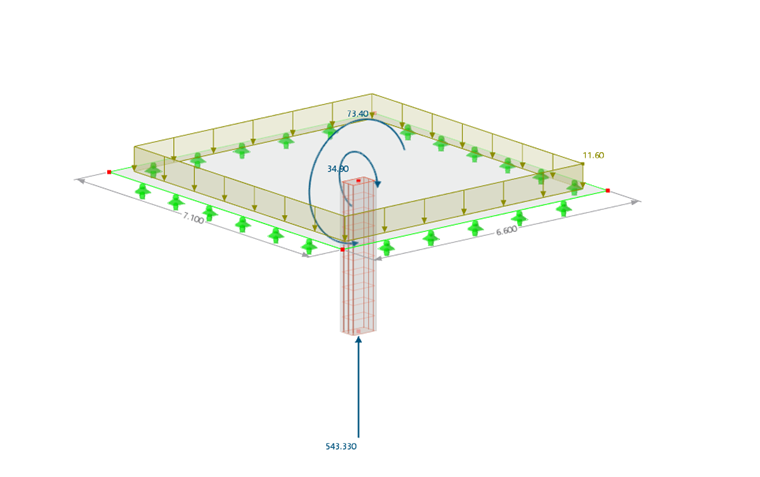 Analyse 3D d’un poteau en béton avec une plaque connectée selon la norme CSA A23.3