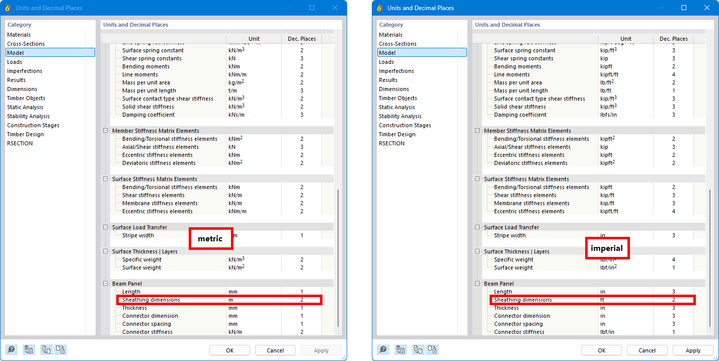 Nouvelle unité affichant les dimensions du contreventement dans un modèle de construction pour une analyse précise.