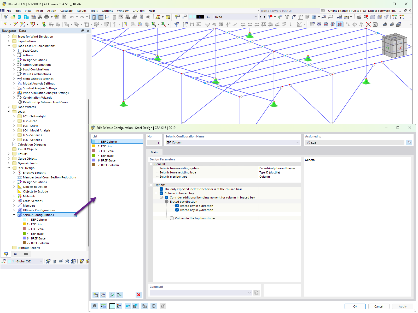 Configuration sismique CSA S16