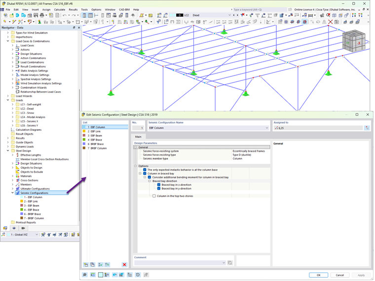 Configuration sismique CSA S16