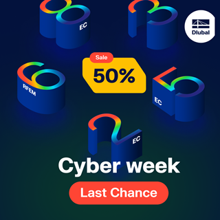Image promotionnelle mettant en avant les dernières offres de la Cyber Week. Graphiques lumineuses et captivantes utilisées pour transmettre un sentiment d'urgence.