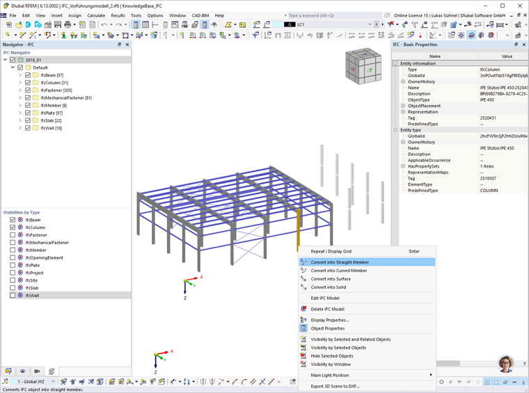 KB 001797 | Conversion des objets IFC en barres, surfaceds ou solides