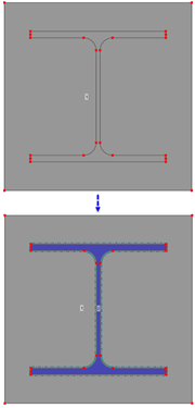 Composant original (en haut) et résultat de la division (en bas)