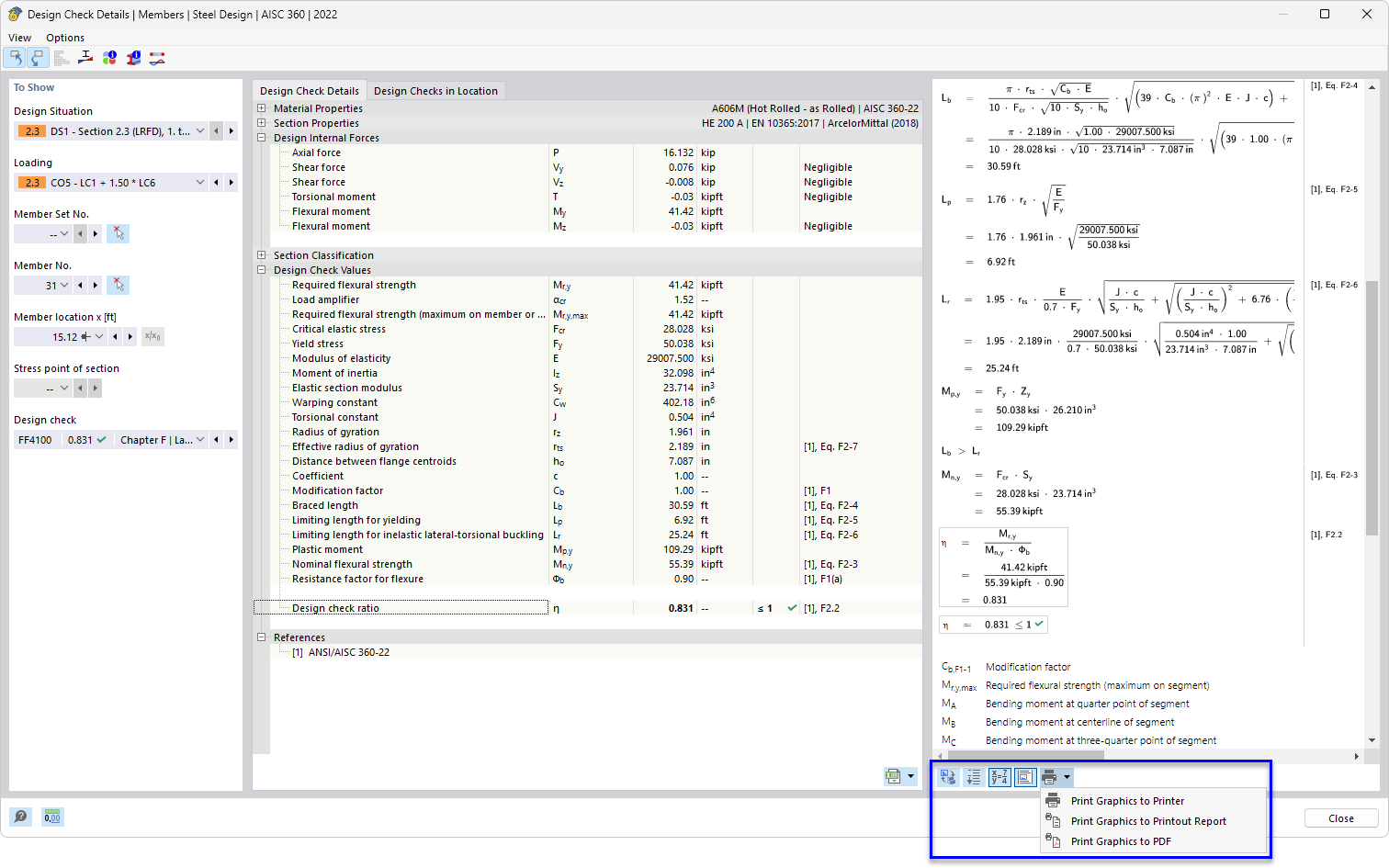 Impression des détails de vérification
