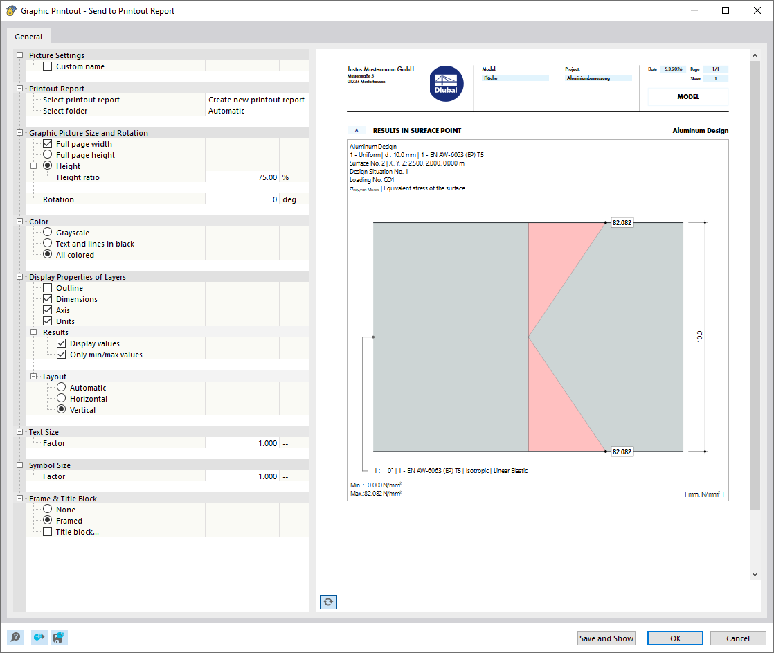 Imprimer les distributions de contrainte dans le rapport d’impression