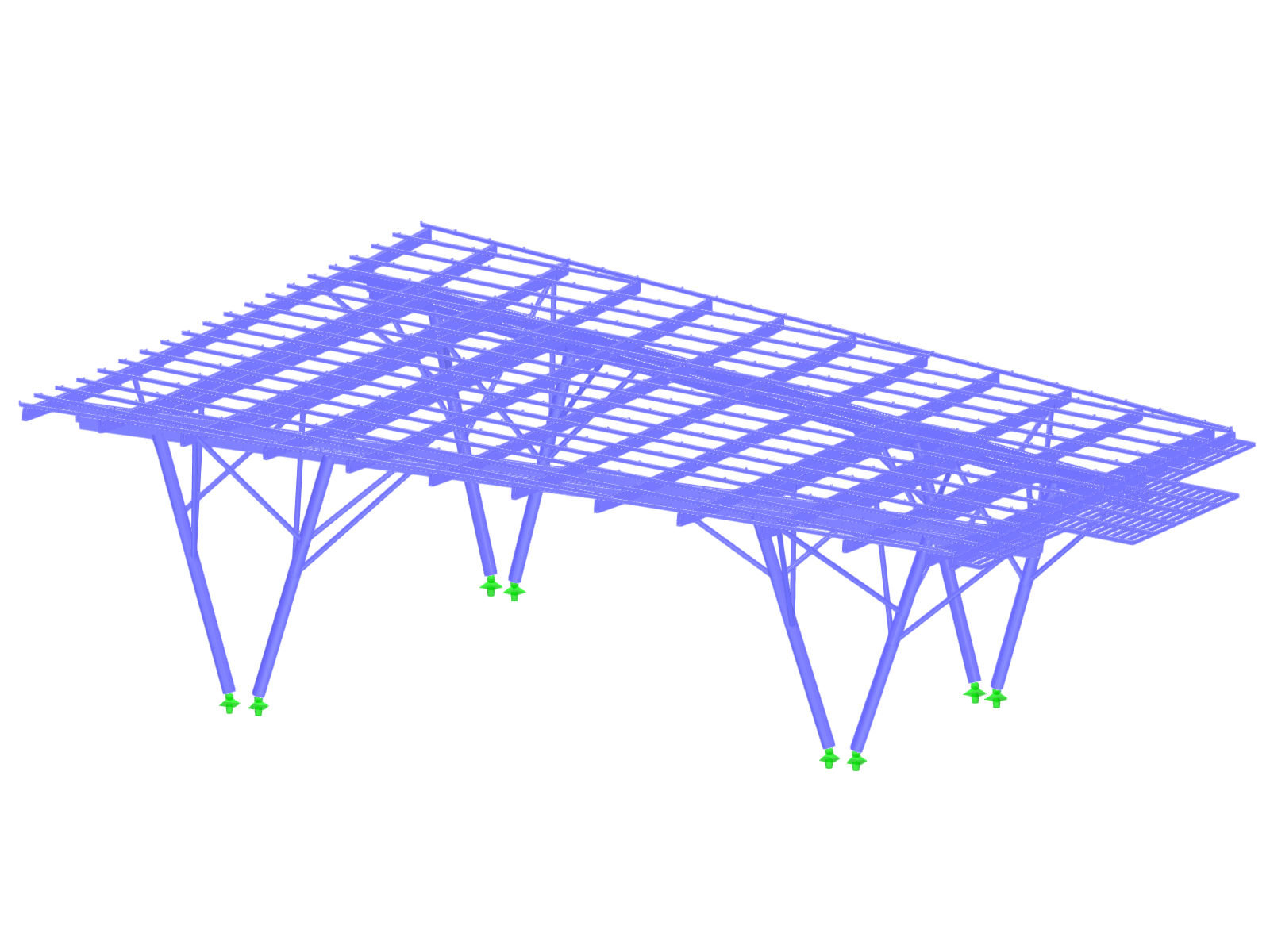 Structure en acier du pavillon Summit Park dans l'Ohio, aux États-Unis, en vue détaillée.