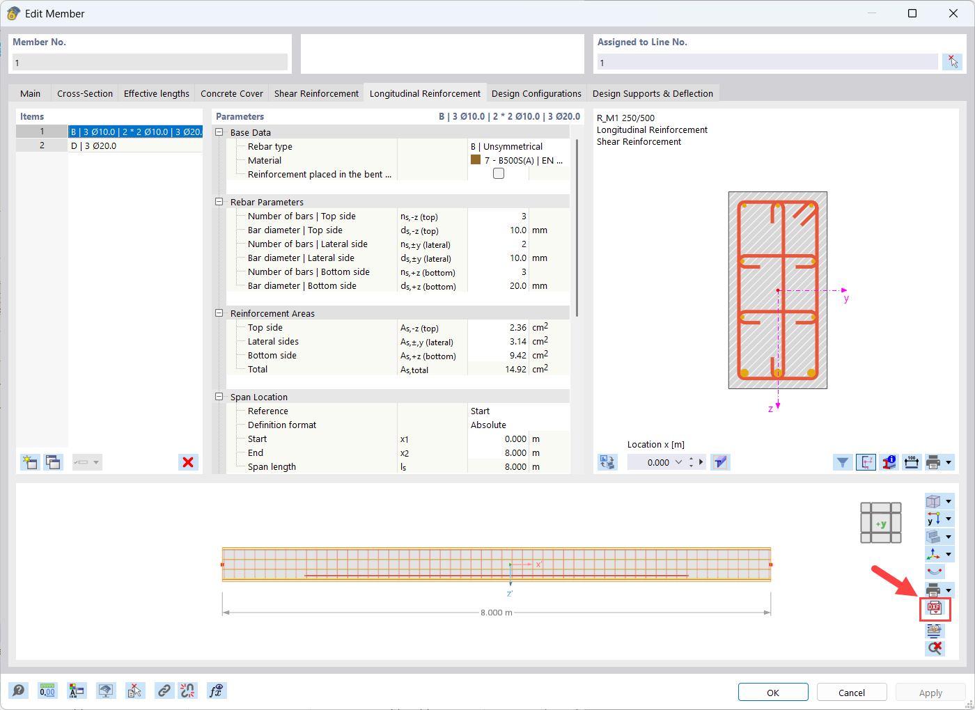 Export 3D de la disposition des armatures
