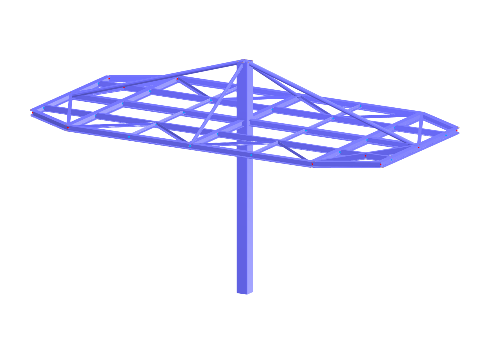 Structure en acier d’une borne de recharge pour voitures électriques en espace ouvert.